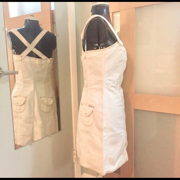 New White Denim Mini Dress, M - Picture 2 of 7